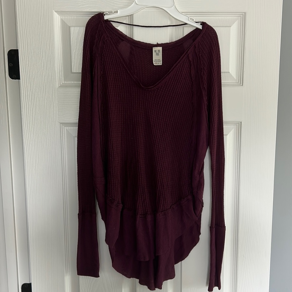 Burgundy Free People Long Sleeve/Sweater, Size XS, Rarely Worn